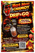 Portable chamoy drip and go keychain with sauce and chili powder for on the go snacks and drinks, made fresh in Cibolo and serving San Antonio, TX