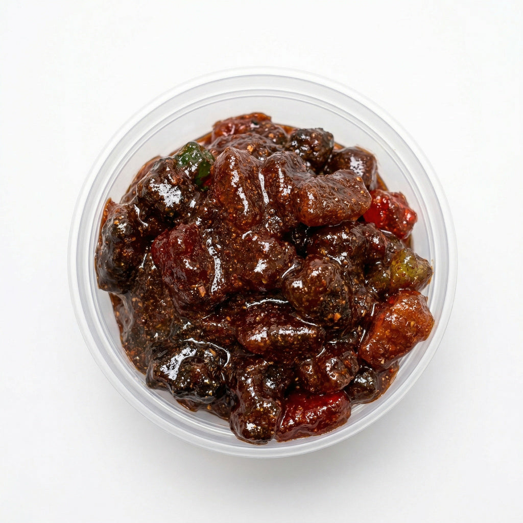 Chamoy gummy bears coated in sweet and spicy chamoy with chili powder, made fresh in Cibolo and serving San Antonio, TX